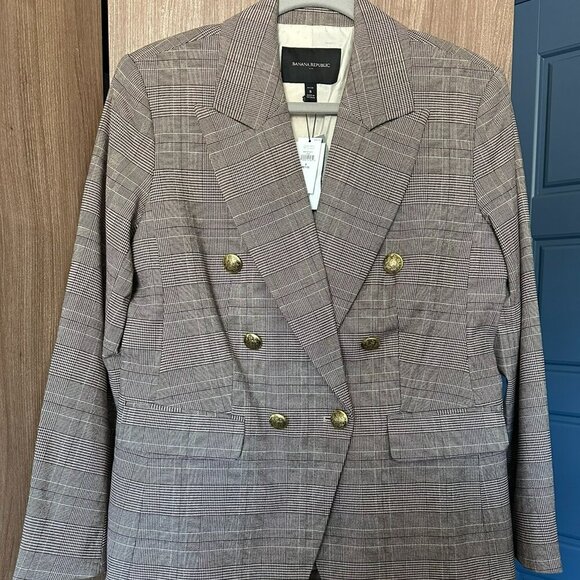 Banana Republic NWT Plaid Icon Blazer - Size 8P - Picture 1 of 5